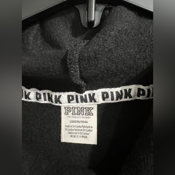 NEW NIP VS PINK Victoria Secret‎ black cowl neck crop crew sweatshirt L large - Picture 3 of 5